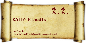 Kálló Klaudia névjegykártya