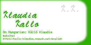 klaudia kallo business card